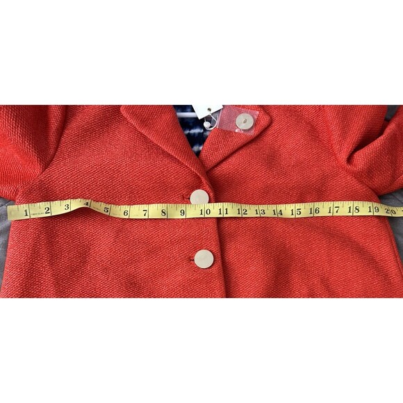 Tory Burch Castleton Peacot Samba Red Orange Textured New Summer Easter Medium - Picture 9 of 9